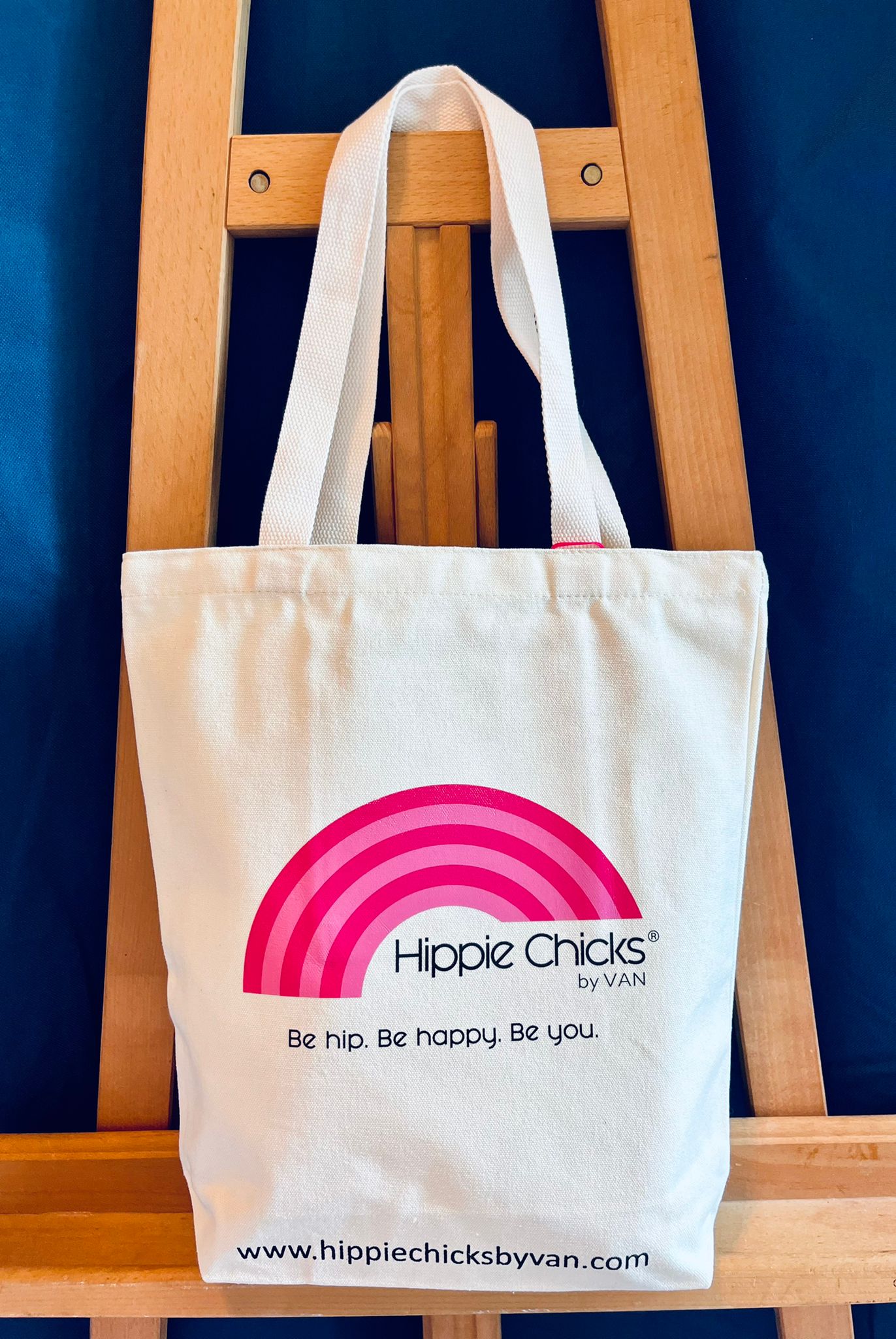 Pink Rainbow Tote with Neutral Handle